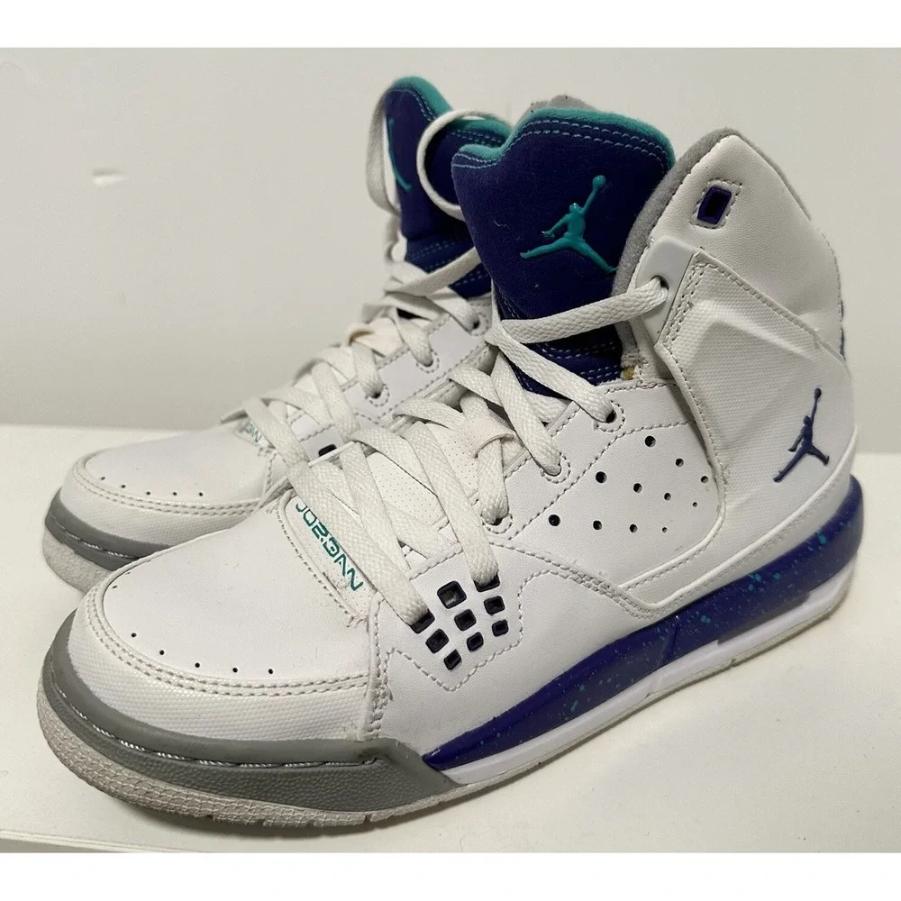 Nike Air Jordan Shoes Kids 6Y SC-1 538699-109 White Grape Basketball Sneakers‎